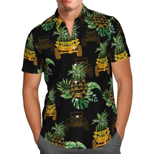Pineapple 3D Beach Hawaiian 2021 Summer Mens Shirt Short Sleeve Shirt Streetwear Oversized 5XL Camisa Social Chemise Homme-131