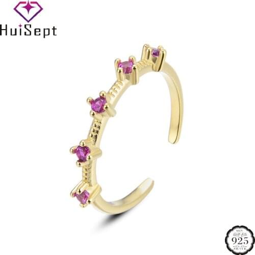 HuiSept Rings With Semi-precious Stones