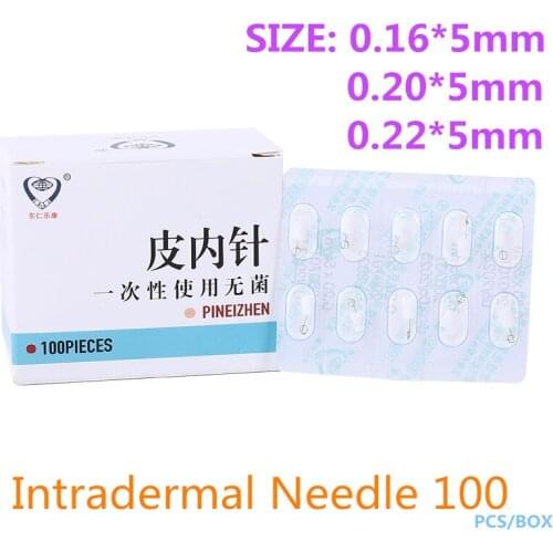 100Pcs/Box Disposable Intradermal Needle 0.20*5mm 0.22*5mm 0.16*5mm Acupuncture Needles Body Massager