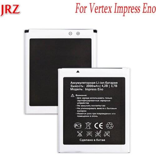 JRZ 3.7V 2000mAh Impress Eno battery For Vertex Impress Eno phone Replacement Batteries Bateria