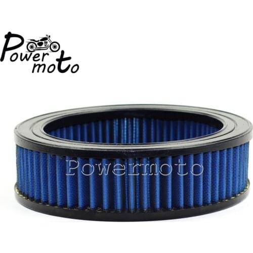 Motorcycle Round Air Filter Motorcycle Blue High Flow Intake Replacement Air Cleaner Kit For Harley 1989-1998