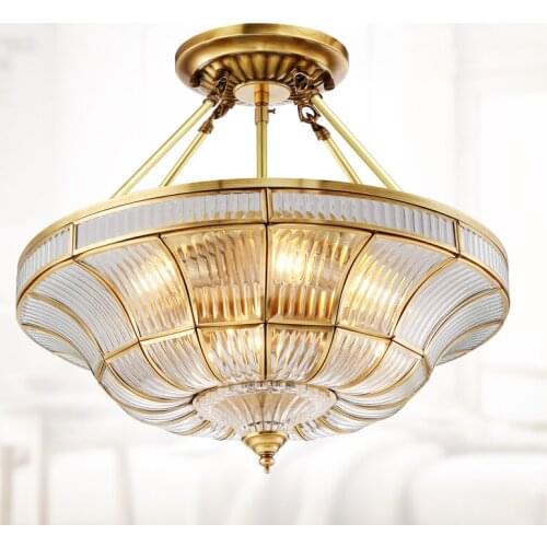 Full copper ceiling lamps bedroom lamp living room lamp pastoral hotel lighting ceiling lights decorated lamps ZA626 ZL49