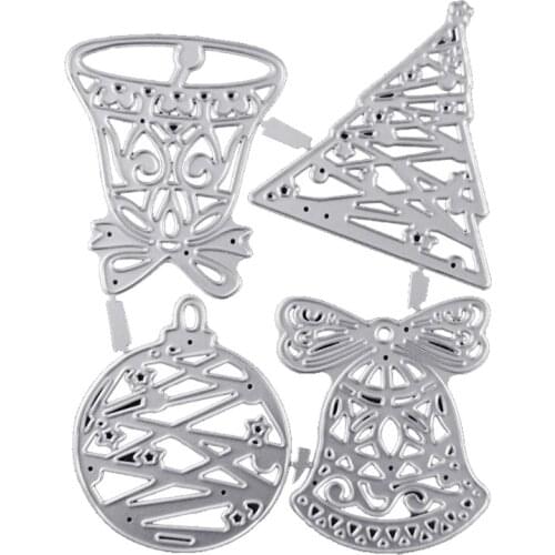 Cute Cartoon Bells Tree Metal Cutting Die for DIY Christmas Gifts Box Ornaments