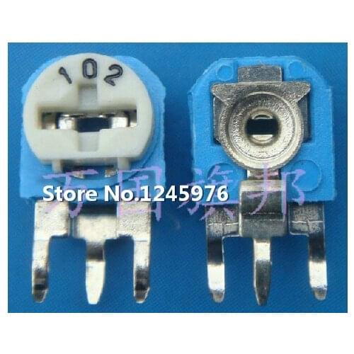 New 102 1Kohm vertical type Blue-white precision adjustable potentiometer Switches