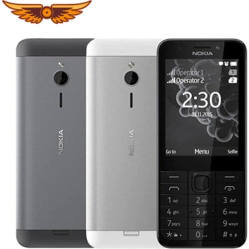 Original Unlocked Nokia 230 GSM 2.8 Inch Dual SIM & Single SIM Card 2MP QWERTY English Keyboard Used Mobile Phone