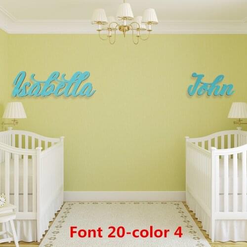 Personalized Name for Twins Room Wooden Name Sign Nursery Decor Wood Kids Connected Letters Cutoms Gifts for Baby Shower Party