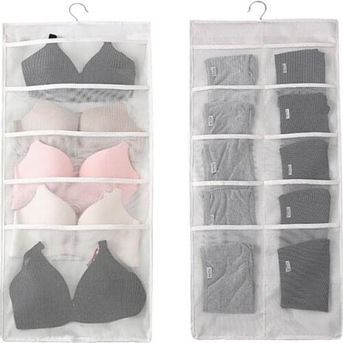 3/6/15/30 Pockets Storage Hanging Bag Wall-mounted Organizer Double-sided Underwear Socks Bra Wardrobe Bags Door Hanger Pouch