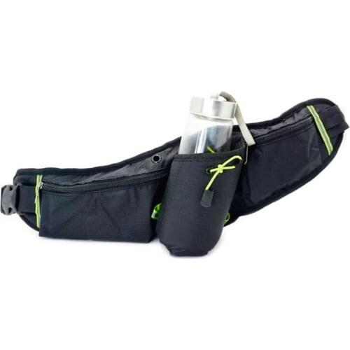 Hiking Solid Color Waist Pack Bum Bag with Bottle Holder Texture Mobile Phone U7EF