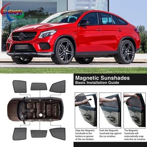 For Mercedes Benz GLE Car Full Side Windows Magnetic Sun Shade UV Protection Ray Blocking Mesh Visor Car Decoration Accessories