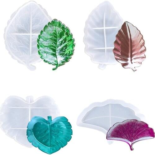 Transparent Silicone Mould Diy Leaf Storage Tray Dish Mold Epoxy Resin Molds Decorative Craft Fruit Jewelry Storage Tray