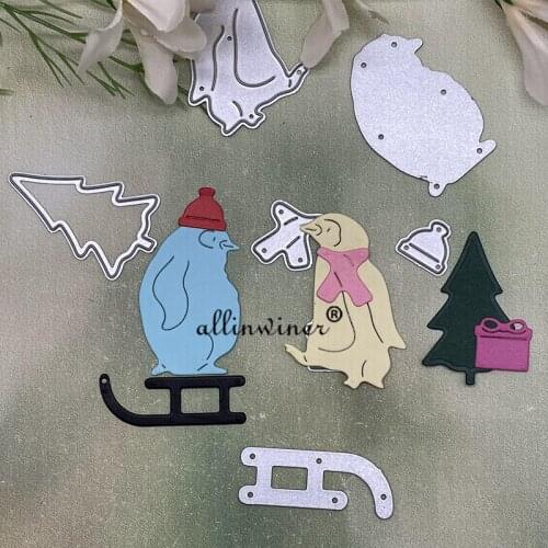 Christmas penguin sleigh Metal Cutting Dies Stencils For DIY Scrapbooking Decorative Embossing Handcraft Die Cutting Template