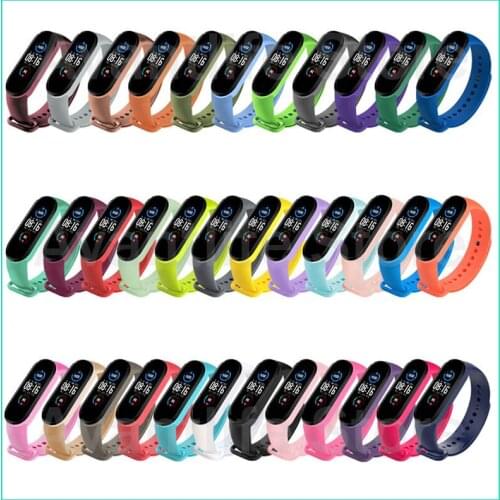 M6 Smart Watch Replaceable Wristband TPU Solid Color Replacement Wristband for Xiaomi Mi Band 6 Strap Dropshipping