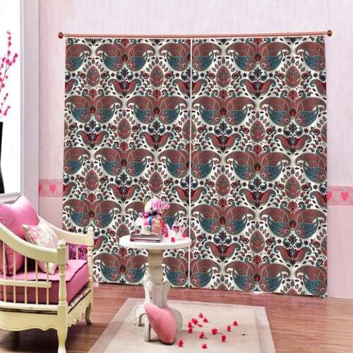 Modern Style Digital Printed Window Curtain Floral Blackout Window Curtains for Living Room Drapes