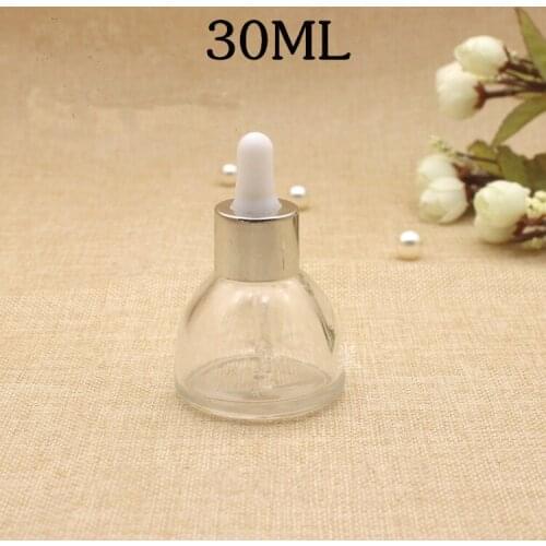 35ML glass bottle with bright silver dropper for essential oil, logo printing is available