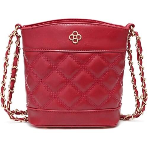 Fresh and sweet beauty model multi-color fashion handbags Bucket Bags Women Pattern Handbag High Capacity Casual Lingge Shoulder