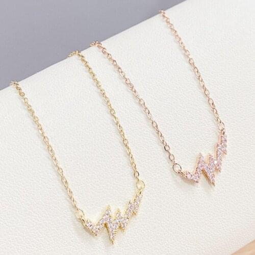 BOTU 2021 Heartbeat Female Necklace New Womens Personalized Pulsatile Heart Electric Picture Pendant Jewelry for Girl Friend