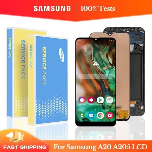 100% Test For Samsung Galaxy A20 A205 SM-A205F LCD Display Touch Screen Digitizer Replacement for Samsung A20 A205 A205F display