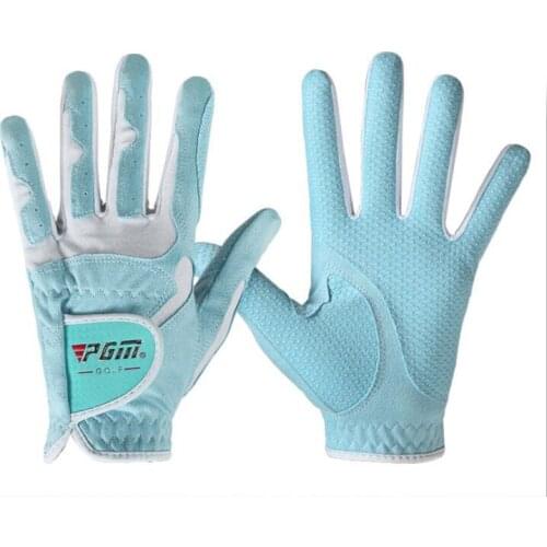 Free shipping fast delivery good quality comfortable durable blue color women skidproof microfiber golf glove