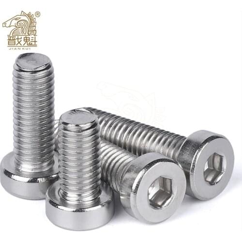10/50 M3 M4 M5 M6 304 A2-70 stainless steel DIN7984 Hex Hexagon Socket Thin Low Short Profile Head Allen Cap Screw Bolt L=4-40mm