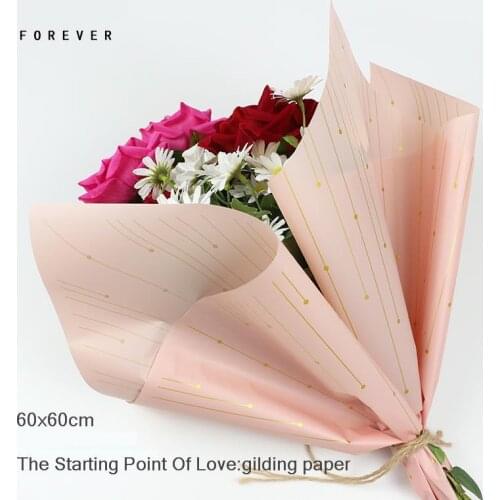 10sheet Waterproof Flower Wrapping Paper Gold Wire Polka Dot Gift Wrap Florist Supplies DIY Packing Scrapbook Material