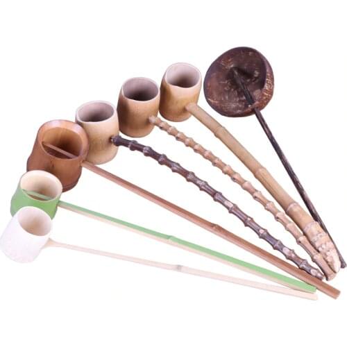 Wooden Water Scoop Long Handled Spoon Cooking Tools Colher Tableware Kitchenware Japanese Soup Spoon Ladle Water Bailer