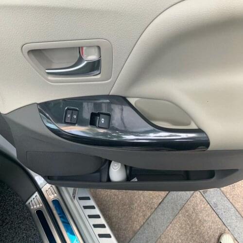 For Toyota Sienna 2019 2020 Carbon Fiber Car Interior Decoration Door Window Switch Cover Trim Armest Panel Sticker Accessories