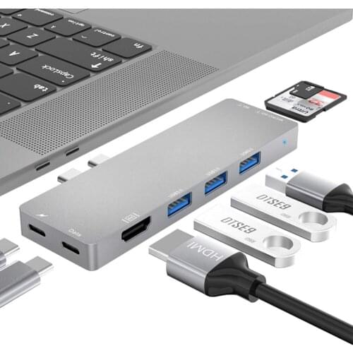 8 in 1 type-c hub HD-MI USB3.0*3 SD TC802H Dual high speed hub docking station usb c card reader