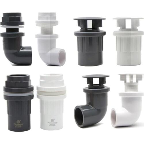 DW Aquarium SANKING UPVC 20 25mm Elbow Bulkhead Force Drain Coupling Aquarium Tank Garden Irrigation Water Pipe Adapter Fittings