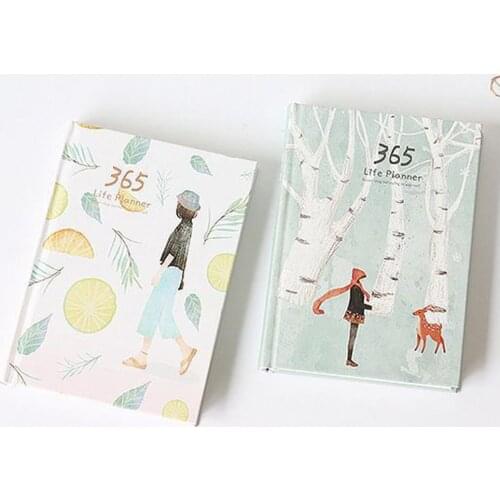Deer Fish Leaf Weekly Monthly Daily Diary Journal Notebook Planner Stationery Suitable for writing planning and short-hand