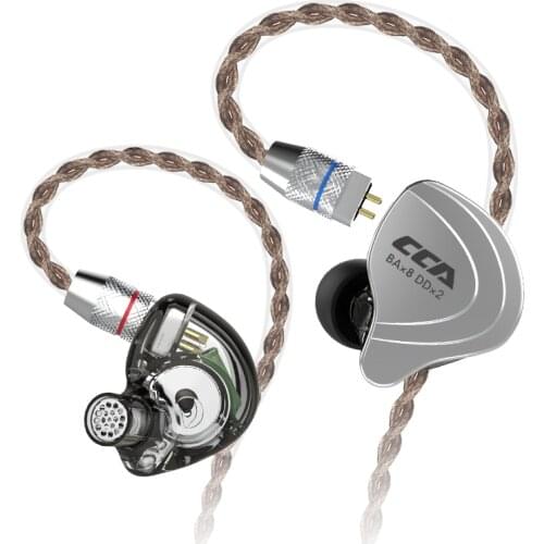 CCA C10 4BA+1DD Hybrid In Ear Earphone HIFI DJ Monito Running Sports Earphone 5 Drive Unit Headset Detachable Detach 2PIN Cable