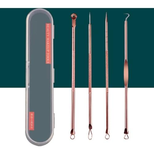 Hot Sale 4PCS/Set Blackhead Comedone Acne Pimple Blackhead Remover Tool Face Skin Care Tool Needles Facial Pore Cleaner