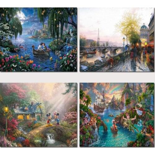 Thomas Kinkade Peter Pan Puzzle HD Print Abstract Painting Printed on Canvas Prints Posters Home Decor Art Painting