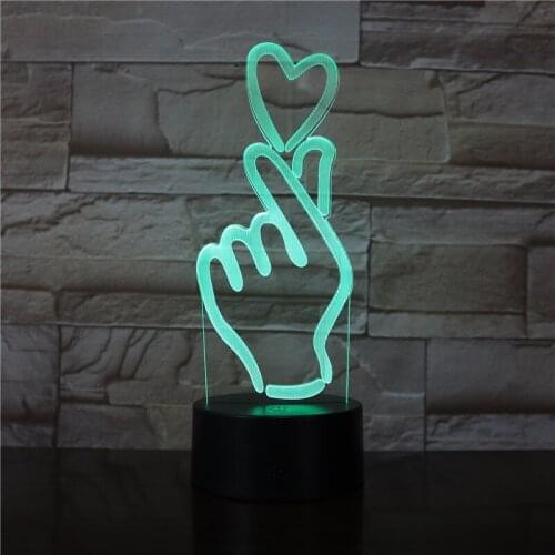 Creative 3D Night Lamp Love Heart LED USB Touch Button Table Lamp 7 Colors Changing LED Lights Home Decor ValentineS Day Gift