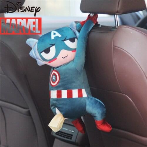 Disney Marvel cartoon creative tissue bag hanging type pumping paper cover car multi-function pumping box armrest box chair back