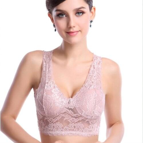 Lace Sexy Lingerie Solid Women Underwear Corset Crop Top Padded Casual Lace Vest Sleep Bra M - XXL Crop Top