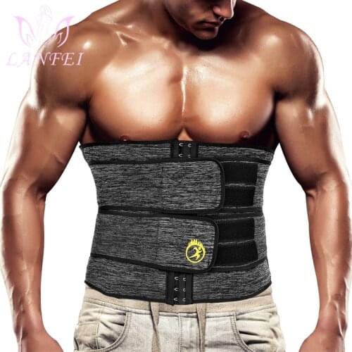 LANFEI Sweat Slimming Waist Trainer Belt Abdomen Belly Control Body Shapers Corset Neoprene Men Weight Loss Trimmer Sauna Tops