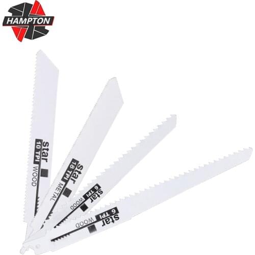 HAMPTON 18TPI BIM/10TPI BIM/6TPI WOOD Saber Blade 4PCS Jig Saw Blade for Cutting Wood Plastic Pipe Metal Reciprocating Saw Blade
