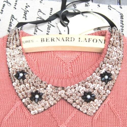 Fashion wild child vintage beaded sequined pearl collar pearl necklace equined accessaries women collar necklace false collar