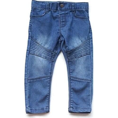 Fashion Toddler jeans Baby Cowboy Long Pants Boys and Girls Knitted jeans pants straight legged soft and comfortable 12M-3T