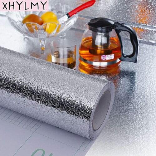 Kitchen Cooktop Cabinet Oil-Proof Wall Stickers Aluminum Foil High Temperature Moisture Proof Thicken Furniture Adhesive Sticker