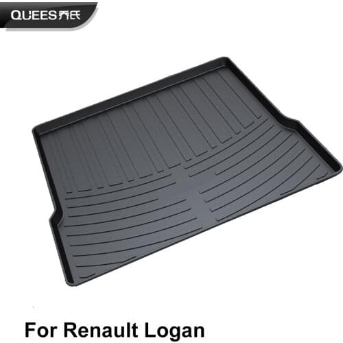 QUEES Custom Fit Cargo Liner Trunk Floor Mat for Renault Logan Mk2 2012 2013 2014 2015 2016 2017 Heavy Duty Liner TPO Rubber