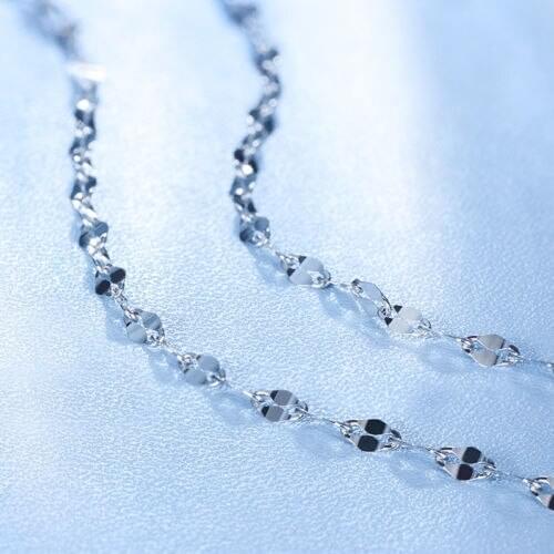 New Solid Platinum 950 Brilliant Lip Link Chain Necklace 45cm Length Pt950