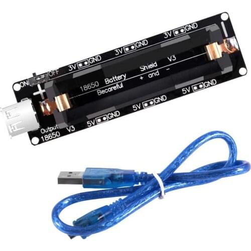 New 18650 Battery Shield Micro USB V3 ESP32 Battery Charging Module For Arduino Raspberry Pi ESP32 WiFi With Micro USB Cable
