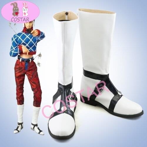 COSTAR Anime JoJo`s Bizarre Adventure Golden Wind Cosplay Shoes Boots Guido Mista Cosplay Shoes Halloween Game Cosplay Shoes