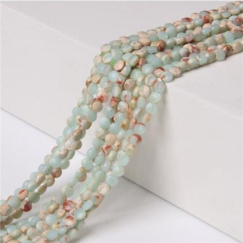 Wholesale 4mm 6mm Small Blue ShouShan Stone Bead Loose Spacer Round Faceted Beads Diy Jewelry Making Accessories Charm 15'' Gift