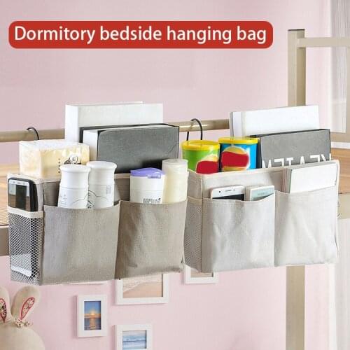 Bedside Hanging Storage Bag with Detachable Frame Dormitory Over The Door Canvas Organizer Pockets with Side Pouch LXY9