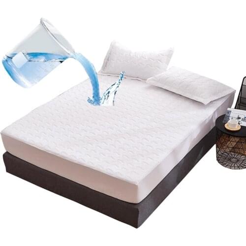 Quilted Waterproof Bed Cover Thicken Mattress Cover Breathable Sheet Fitted Bed Anti-mite Pad Home Bug Cover Mattress Protector