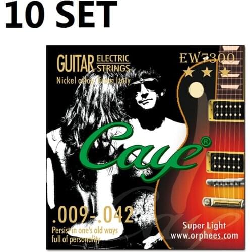 10 Set Orphee Caye EW Electric Guitar Strings Set Metal Rock Hexagonal Carbon Steel Electric Guitar String Sets