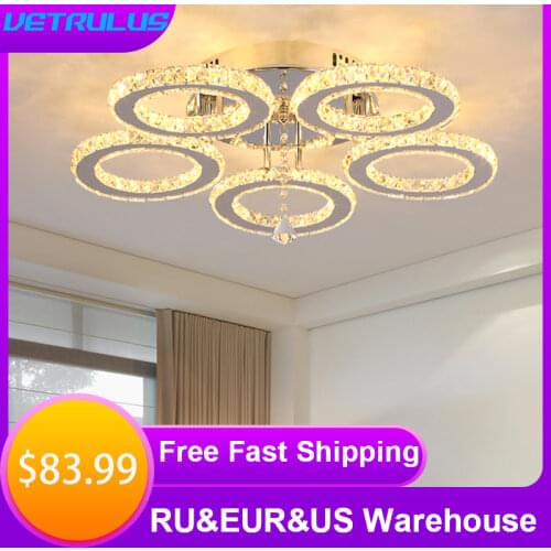 Moder Led Chandelier Crystal Ceiling Chandeliers Light Fixture for Bedroom Living Room Lustres Home Deco Luminaria plafonnier