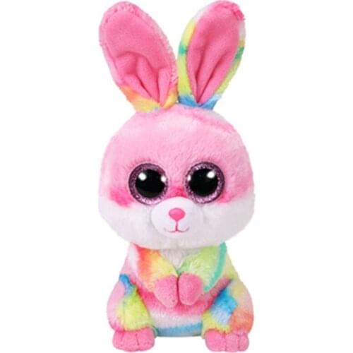 Ty Beanie Boos Big Eyes Stuffed Animal Colorful Bunny Soft Plush Collection Rabbit Doll Toy Boys Girls Christmas Birthday Gift